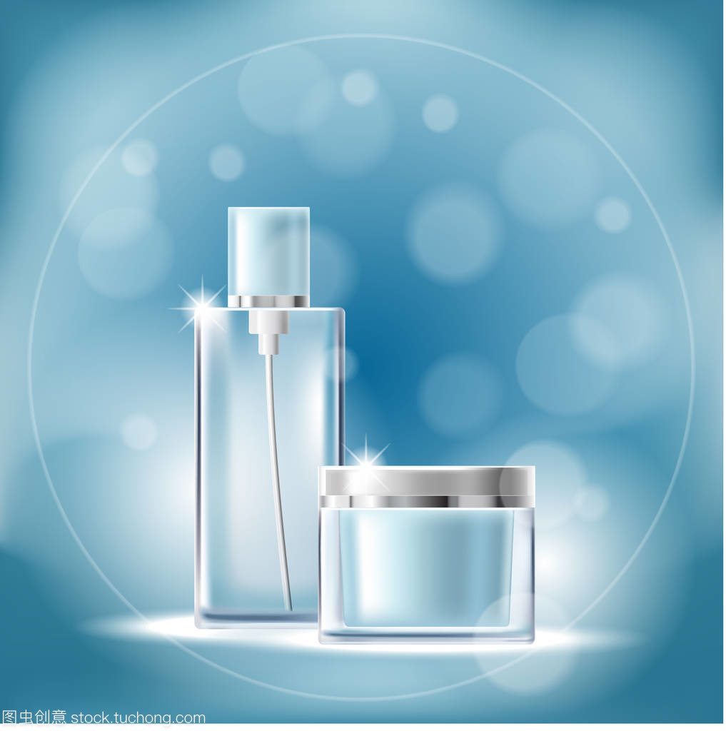 散景藍影 透明化妝品容器的光影藝術