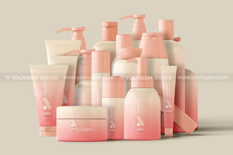 20款美妝護膚化妝品分裝瓶產品包裝設計空白貼圖PS樣機素材展示效果